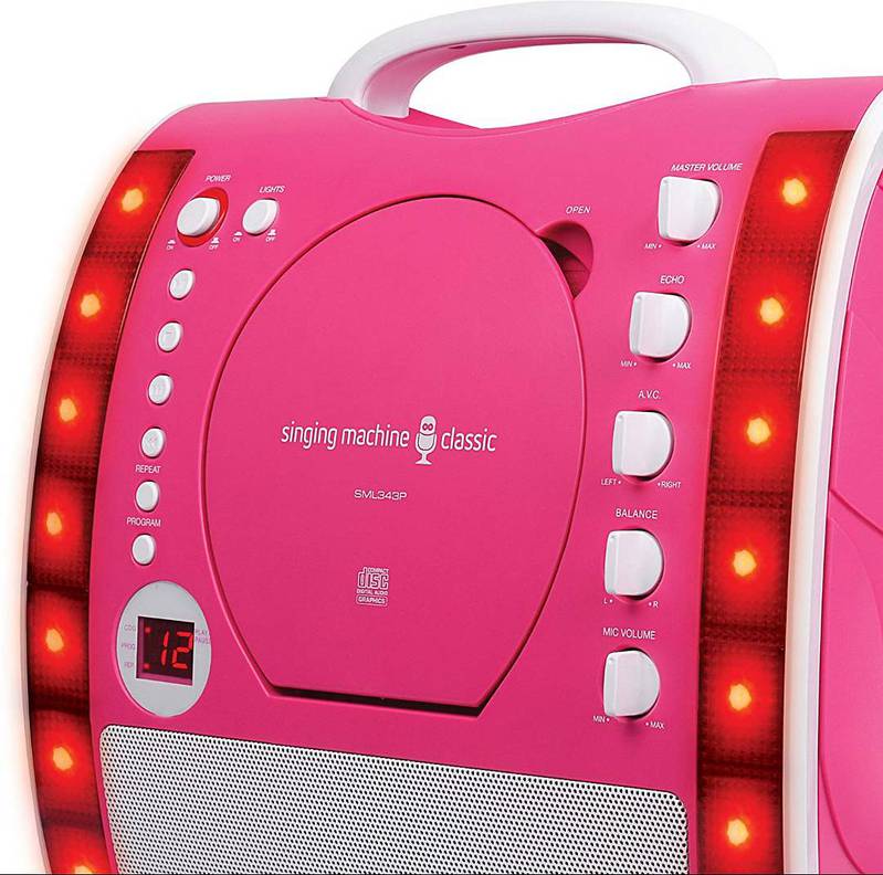 UK Imported Singing Machine SML343PK Karaoke  Pink dvd cd player mp3 3