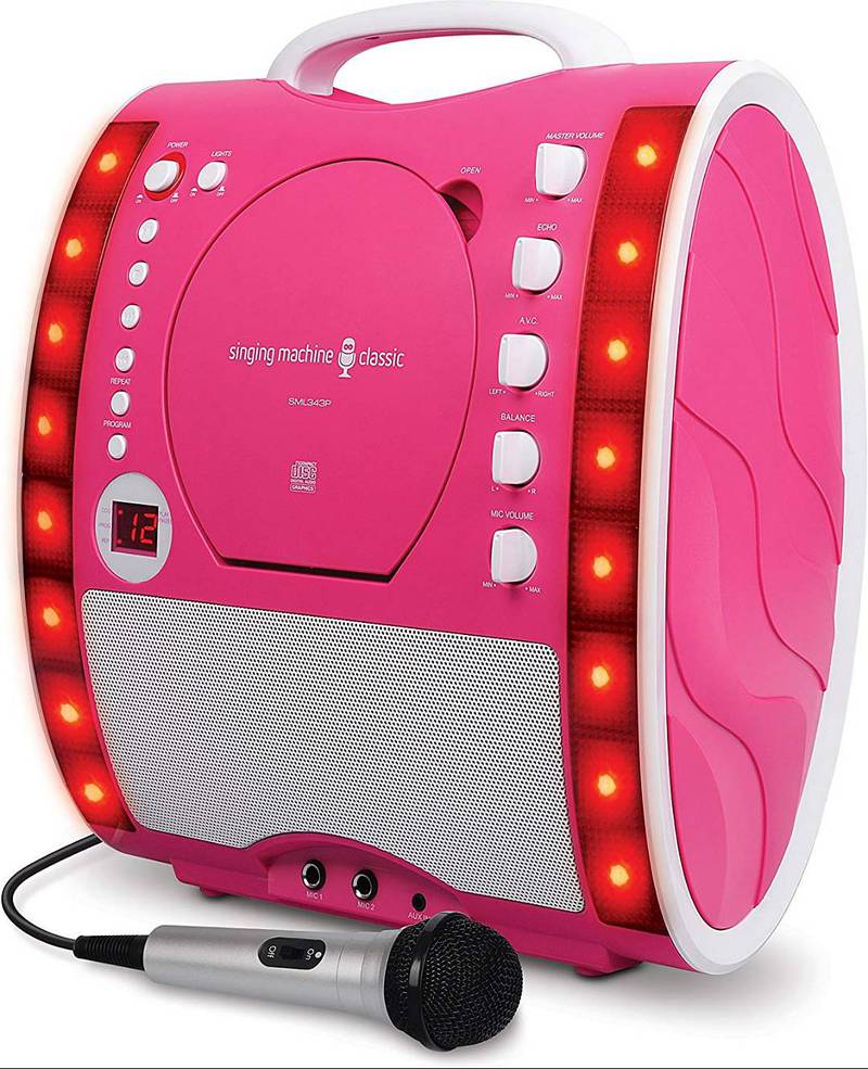 UK Imported Singing Machine SML343PK Karaoke  Pink dvd cd player mp3 4