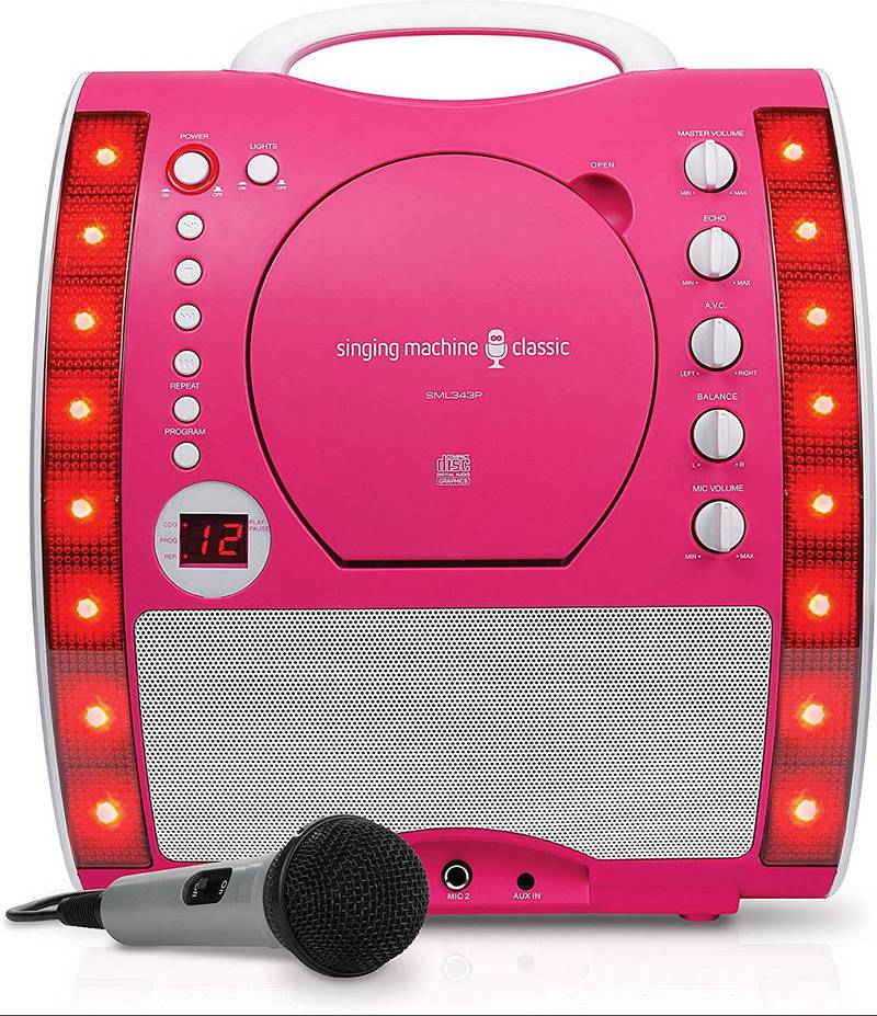 UK Imported Singing Machine SML343PK Karaoke  Pink dvd cd player mp3 5