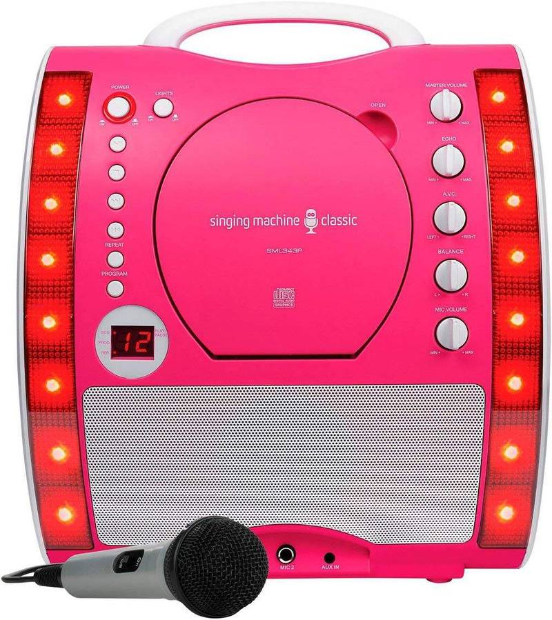 UK Imported Singing Machine SML343PK Karaoke  Pink dvd cd player mp3 6