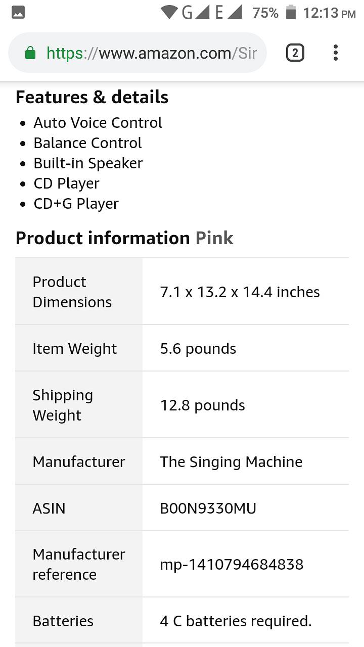 UK Imported Singing Machine SML343PK Karaoke  Pink dvd cd player mp3 9