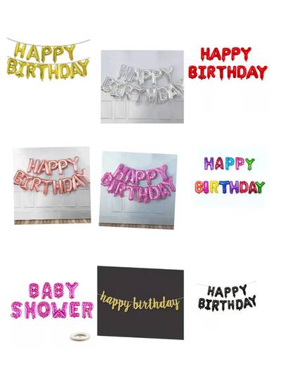 Happy Birthday Foil Banners Available in Different Colours 6