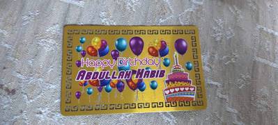Birthday & Anniversary Photo Aluminium Gold & Si Card(Size3.4x2.2)inch