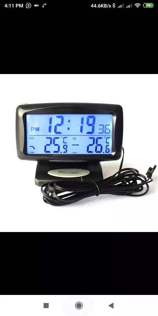 Digital Car Indoor And Outdoor Temperature Alarm Clock Temperature Met 0