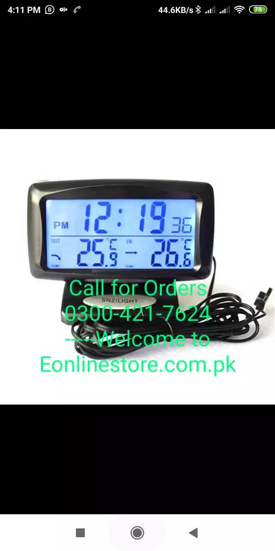 Digital Car Indoor And Outdoor Temperature Alarm Clock Temperature Met 2