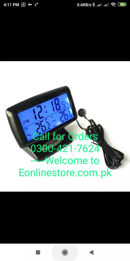 Digital Car Indoor And Outdoor Temperature Alarm Clock Temperature Met 3