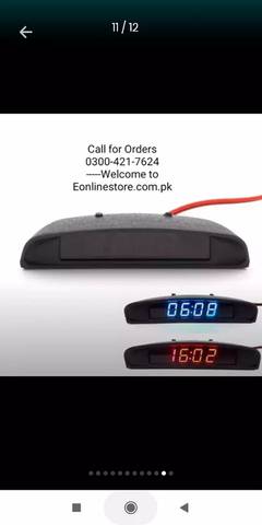 12V Car Interior Trim Appearance 3 In 1 Car Clock Theromometer And