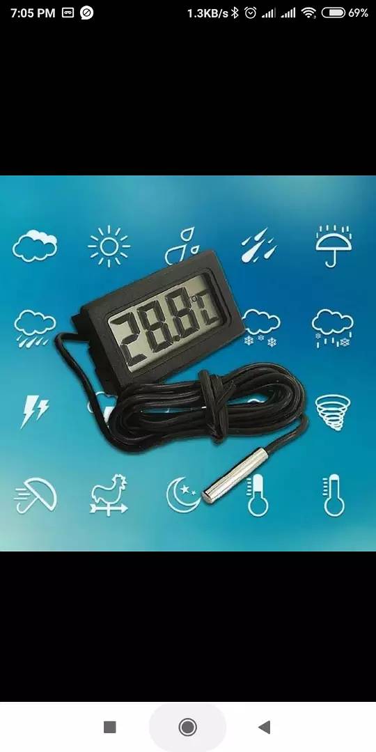 1Pcs LCD Digital Thermometer Seconds Waterproof Aquarium Ther. m. n . 1