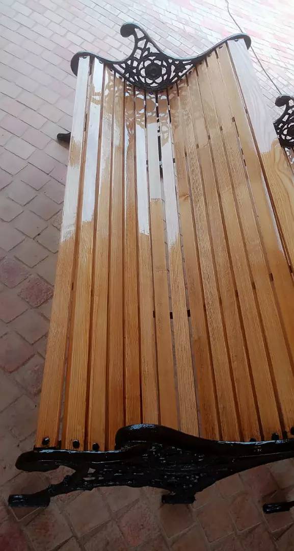 Garden Steel Wooden Bench 0