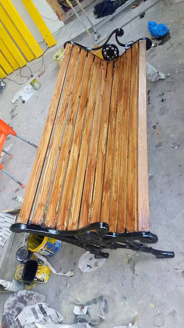 Garden Steel Wooden Bench 6