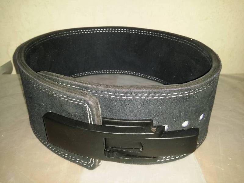 power weight lifting belt Leather made with Lever Buckle 2