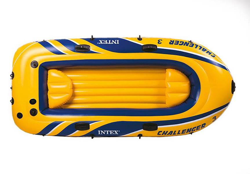 Intex Challenger 3 Inflatable Raft Boat Set With Pump And Oars | 68370 0