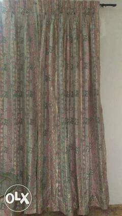 Pink and silver curtains available.