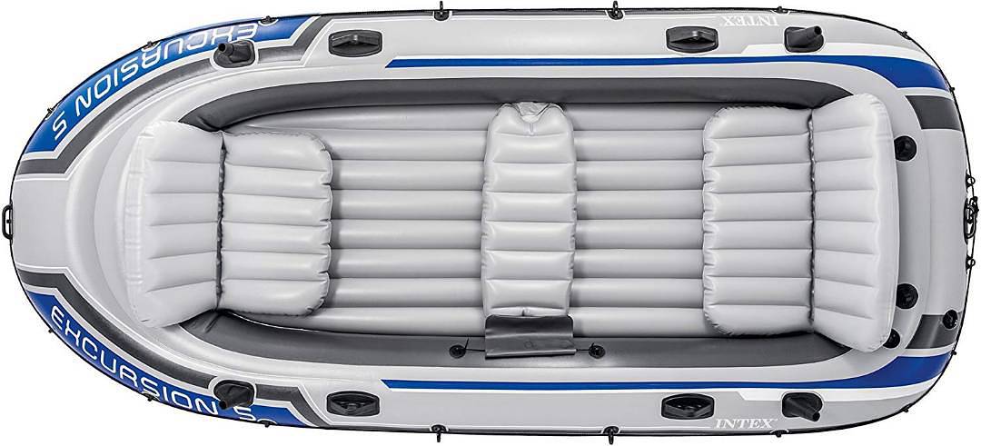 Intex Excursion 5, 5-Person Inflatable Boat Set with Aluminum Oars and 1