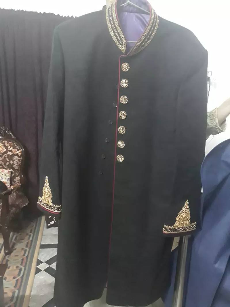 Sherwani leather velvet 1