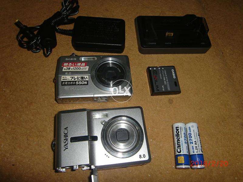 yashica digital camera 08 mp & casio exilim long battery wala 0