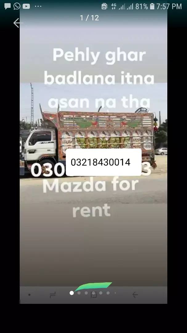 Loader truck with labour container,mazda, shehzore ,pickup for rent 0