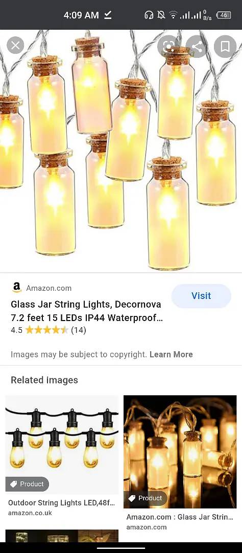 Glass Jar Led String Lights 8 Pattern Decor Nova 15 bulbs IP44 wtrprof 1