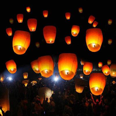Sky Lantern Chinese Paper Sky Flying Wishing Lantern Lamp Candle Party 2