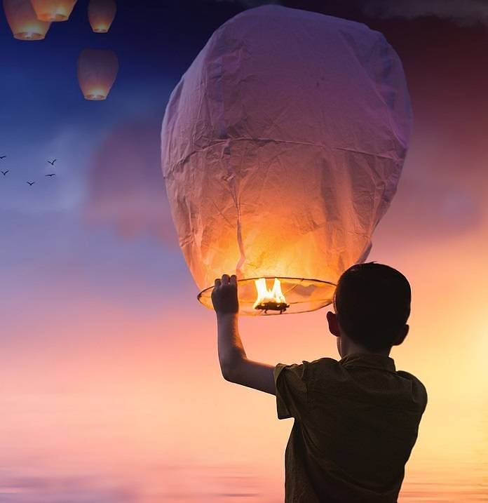 Sky Lantern Chinese Paper Sky Flying Wishing Lantern Lamp Candle Party 4