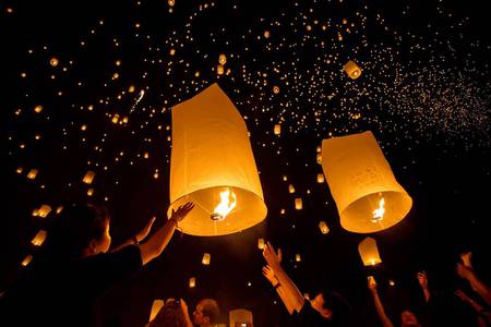 Sky Lantern Chinese Paper Sky Flying Wishing Lantern Lamp Candle Party 7