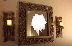 wall hanging miror with lamps