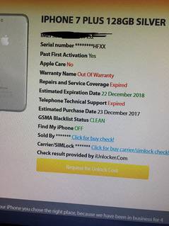 Iphone 7 plus 128 GB