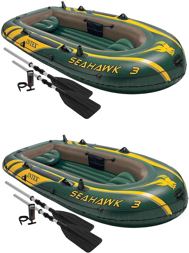 Intex Seahawk 3 Inflatable Boat Set Plus Oars Pump 1