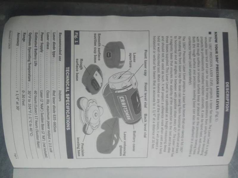Tools: Craftsman laser level 4