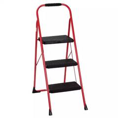 3 Step Folding Ladder Red