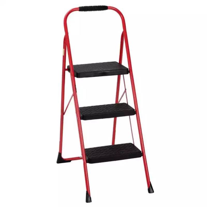 3 Step Folding Ladder Red 0
