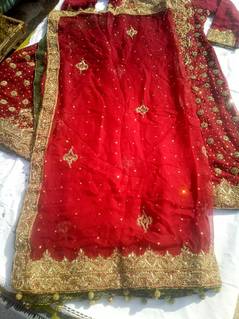 Lehnga with full ambroided shirt with purse