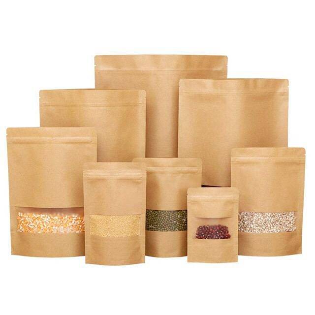 Kraft paper stand up zipper pouche 3