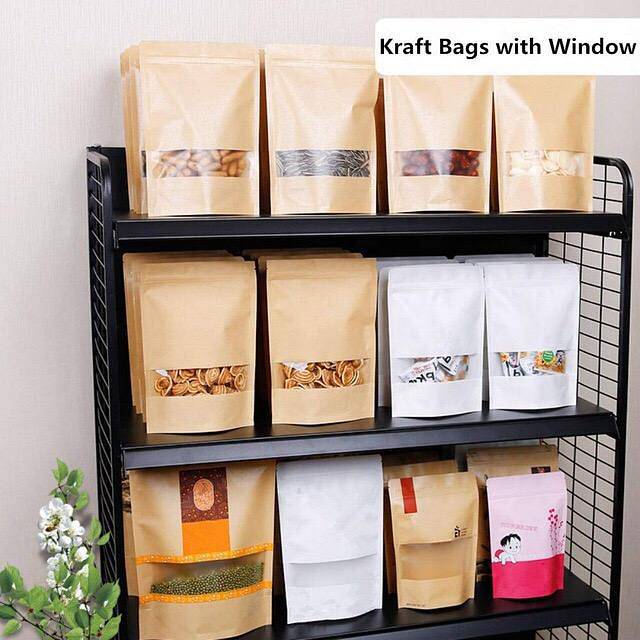 Kraft paper stand up zipper pouche 0