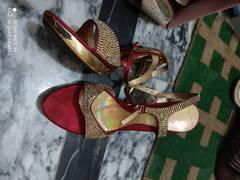 Bridal fancy red colour shoes