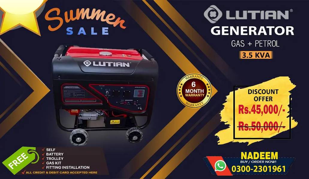 Generator 3.5 kva LUTIAN. 3
