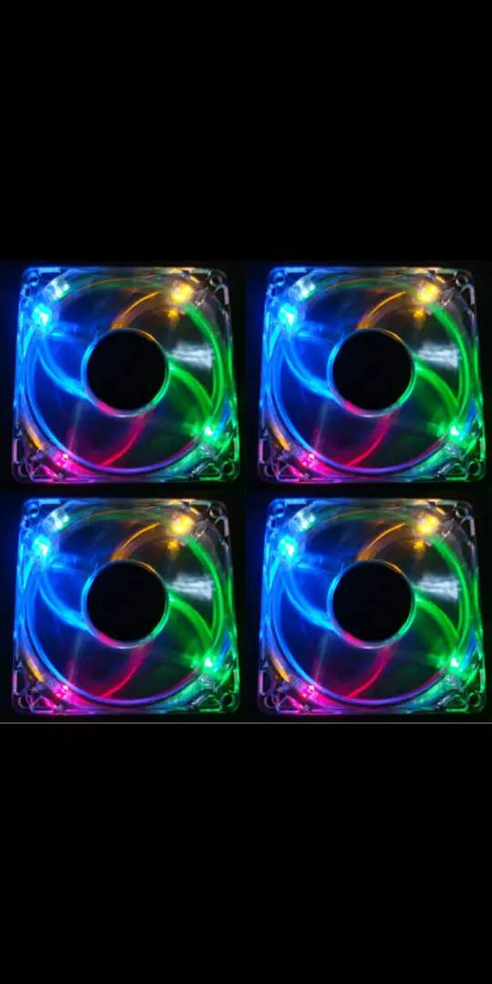 4-LED Light Neon Clear 80 Mm 4 Pin Gaming Computer Case Cooling Fa 0