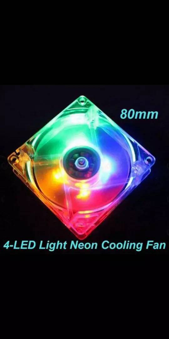 4-LED Light Neon Clear 80 Mm 4 Pin Gaming Computer Case Cooling Fa 5