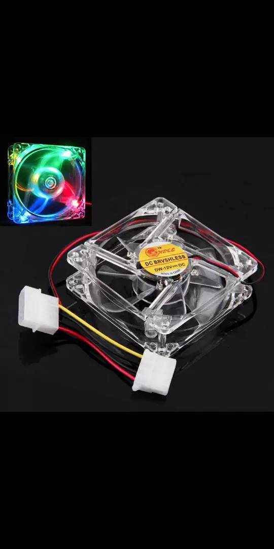 4-LED Light Neon Clear 80 Mm 4 Pin Gaming Computer Case Cooling Fa 6