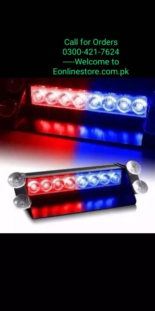 Police Heavy Duty Red and Blue Flasher Light For Dashboard With LED 0