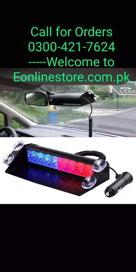 Police Heavy Duty Red and Blue Flasher Light For Dashboard With LED 3