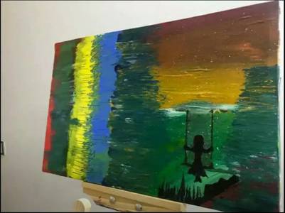 "Girl on the moon" handmade
