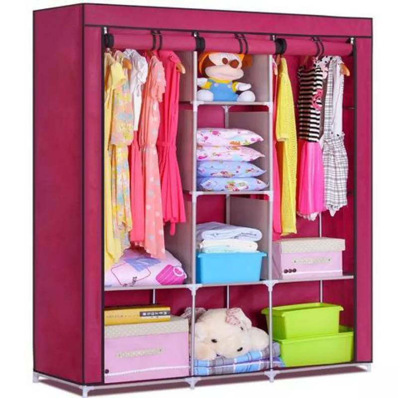 3 Door Portable Wardrobe 88130 1