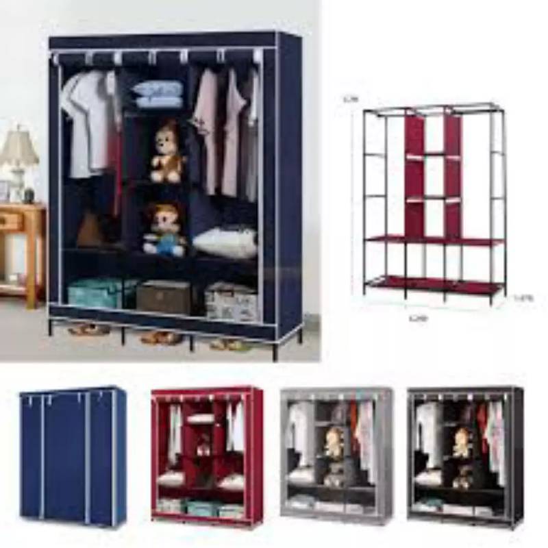 3 Door Portable Wardrobe 88130 2