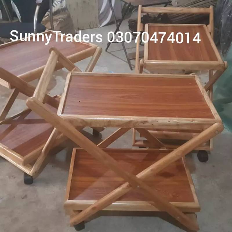 Tea trolley beach Wood foldable 2