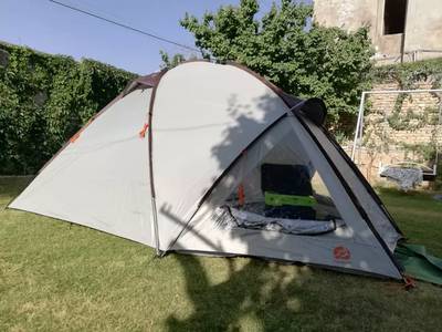 Parachute camping tent sleeping bag fishing rod 0