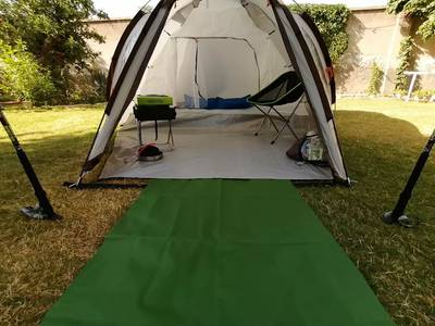 Parachute camping tent sleeping bag fishing rod 4