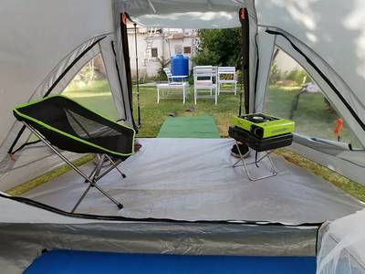 Parachute camping tent sleeping bag fishing rod 6