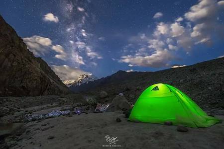 Parachute picnic camping tent sleeping bags mattresses