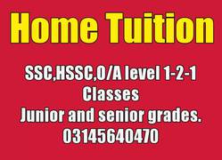 Get 5th-8th/9th,Matric/F. Sc/Federal board Home tutor.